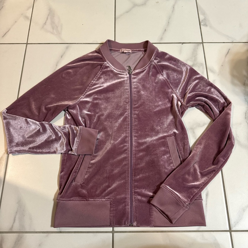 Juicy Couture Velvet Bomber Jacket in Pink